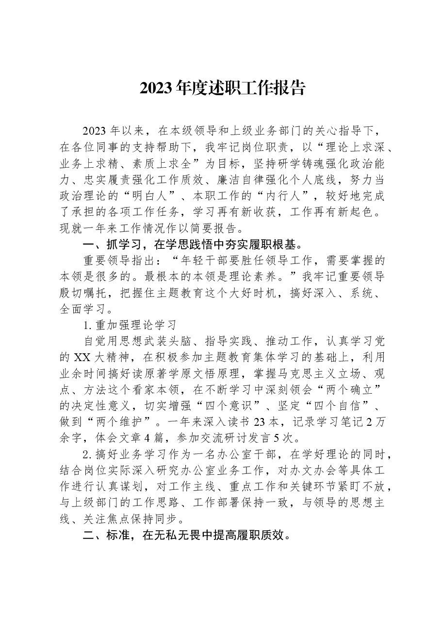 2023年度述职工作报告.docx,第1页预览
