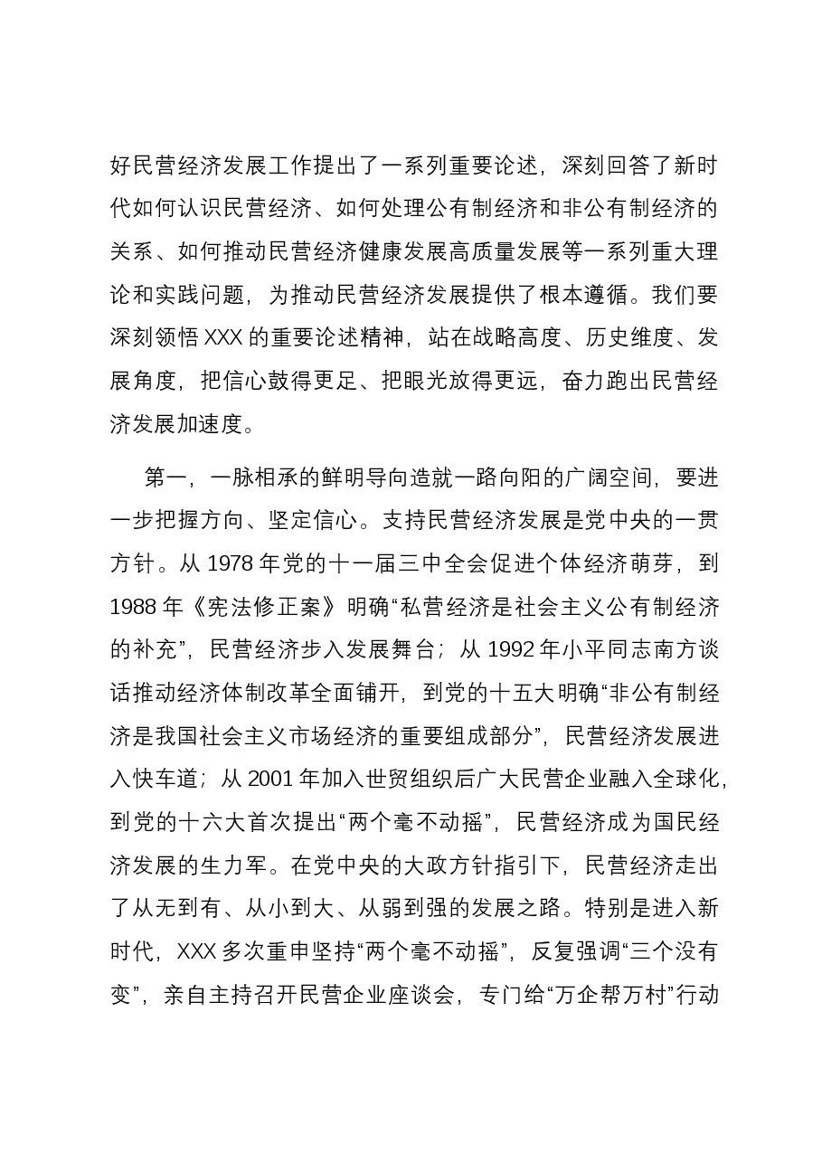市委书记在2023年全市民营经济发展大会上的讲话.docx,第2页预览