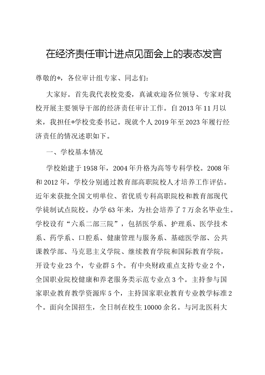 在经济责任审计进点见面会上的表态发言.docx，第1页预览