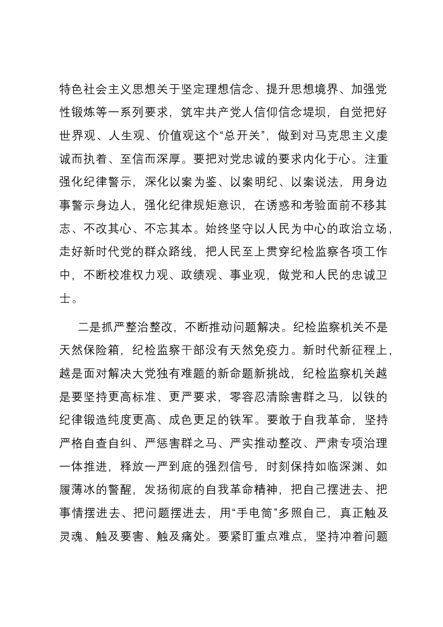 市纪委监委办公厅主任纪检监察干部队伍教育整顿研讨发言.docx,第2页预览