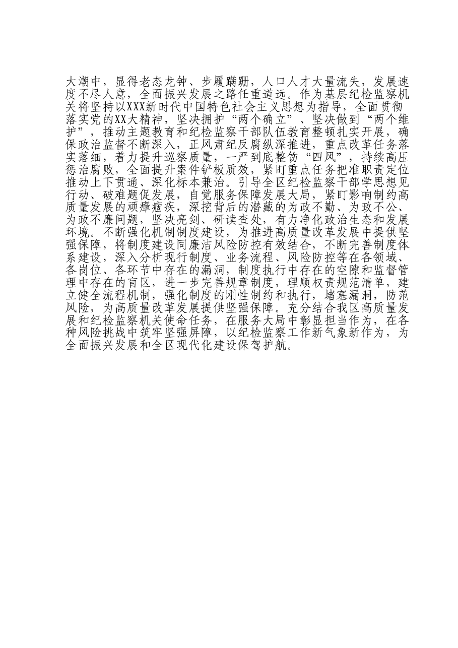 某区纪委书记主题教育“以新气象新作为推动发展”研讨发言材料.doc，第3页预览