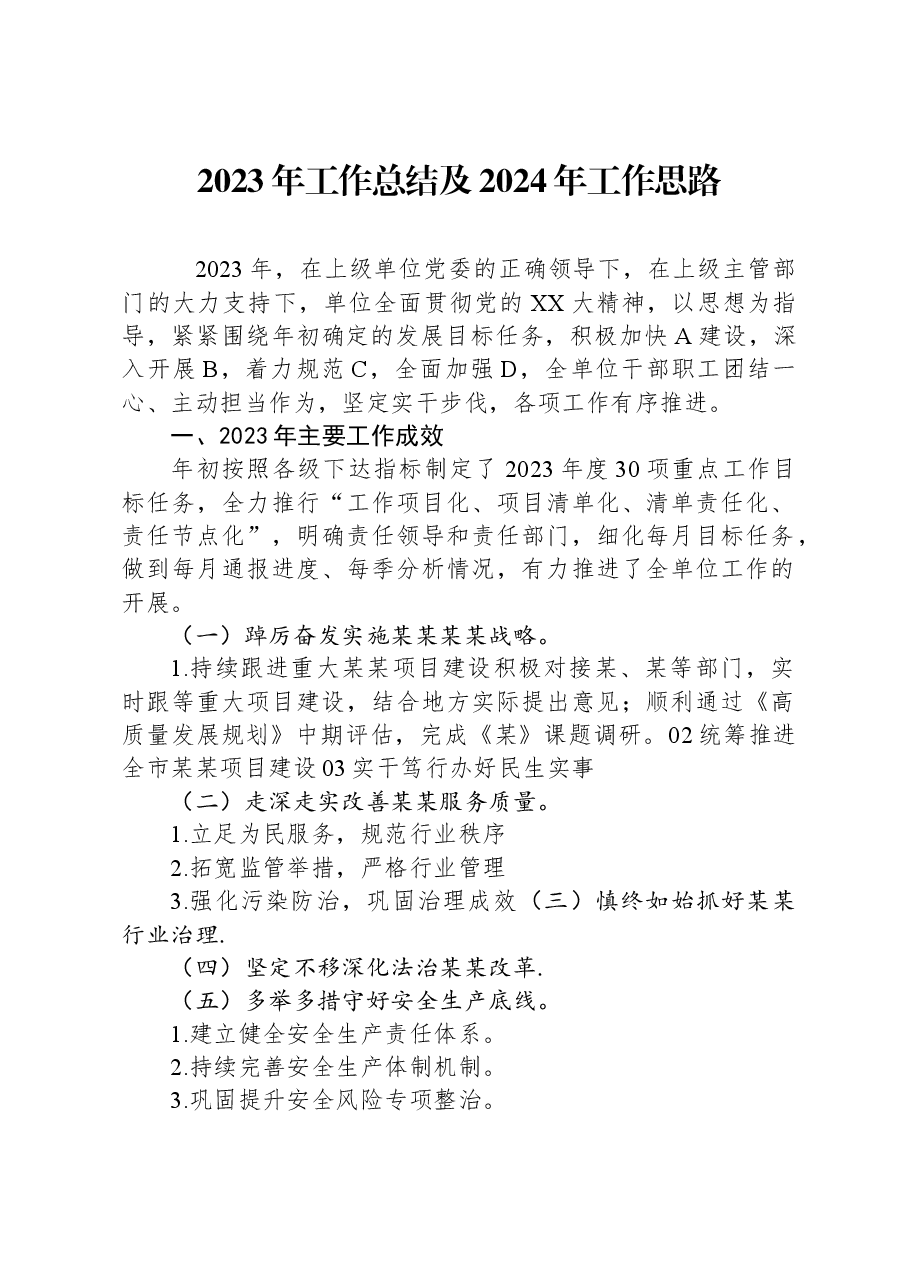 2023年工作总结及2024年工作思路.docx,第1页预览
