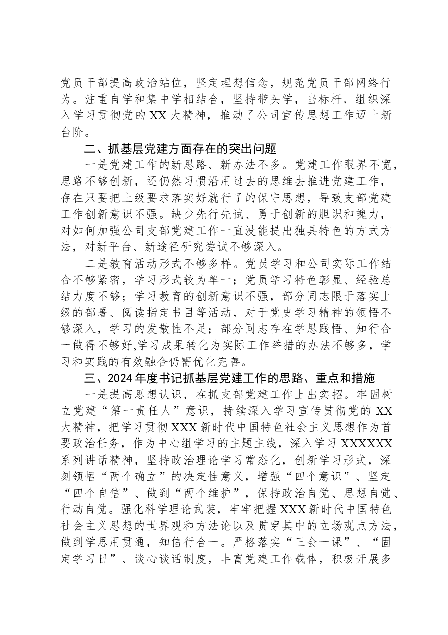 区城投公司党支部书记抓基层党建工作述职报告.docx，第2页预览