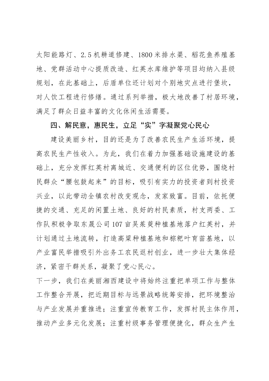 红英村美丽湘西建设工作总结.docx,第3页预览