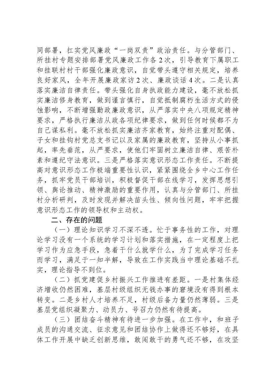 2023年度党员干部个人述职报告.docx，第3页预览