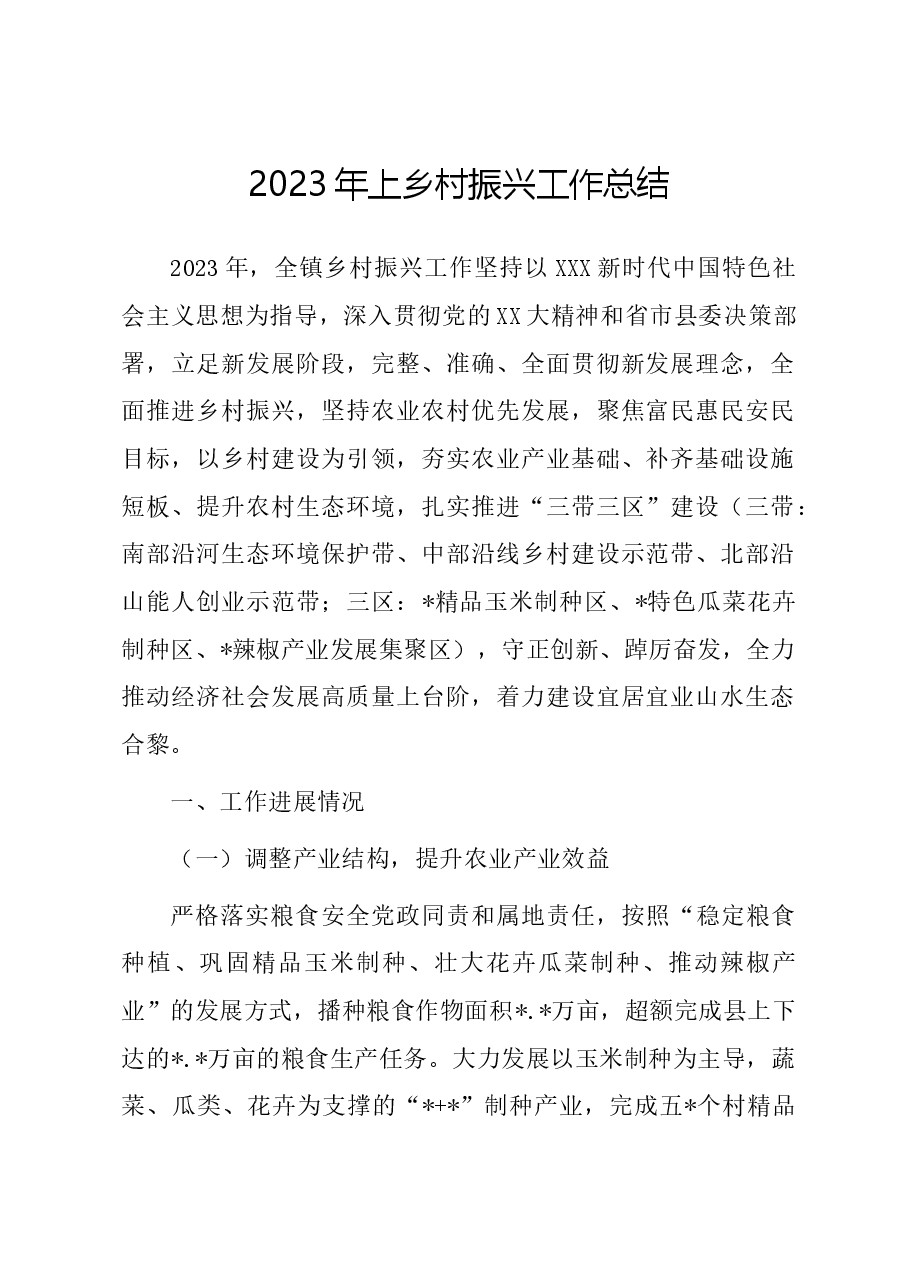 2023年上乡村振兴工作总结.docx,第1页预览
