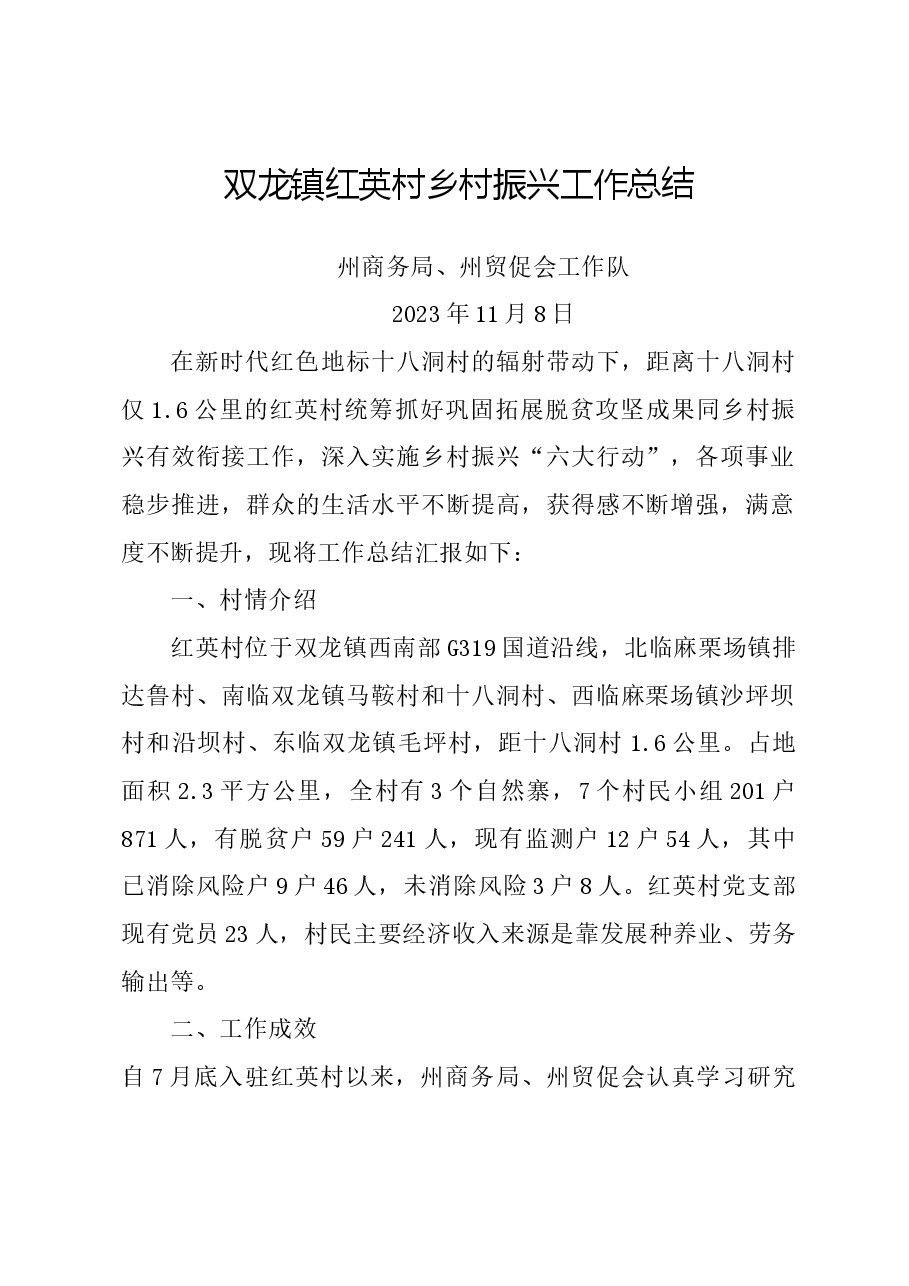 双龙镇红英村乡村振兴工作总结1.doc,第1页预览