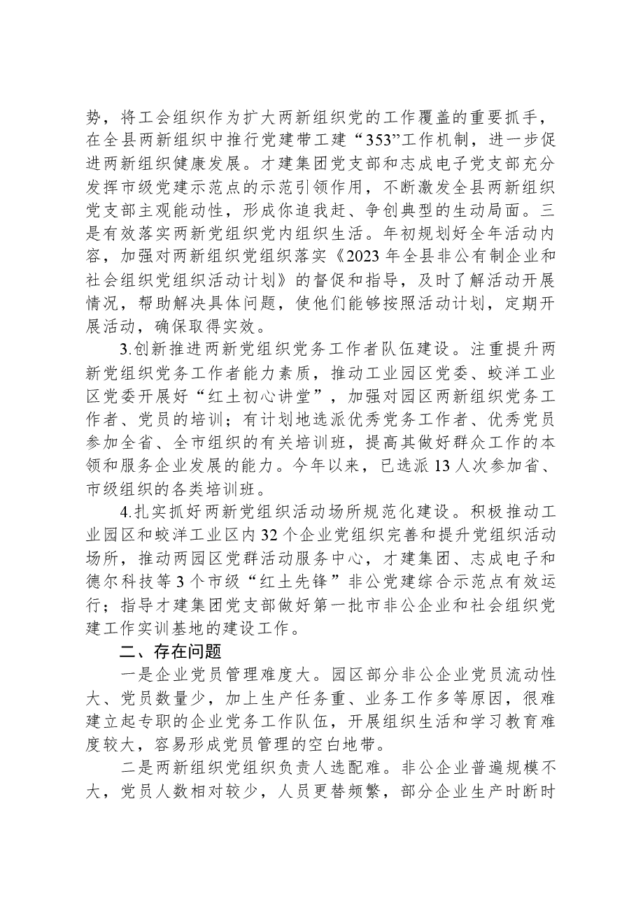 县2023年两新组织党建工作总结.docx,第2页预览