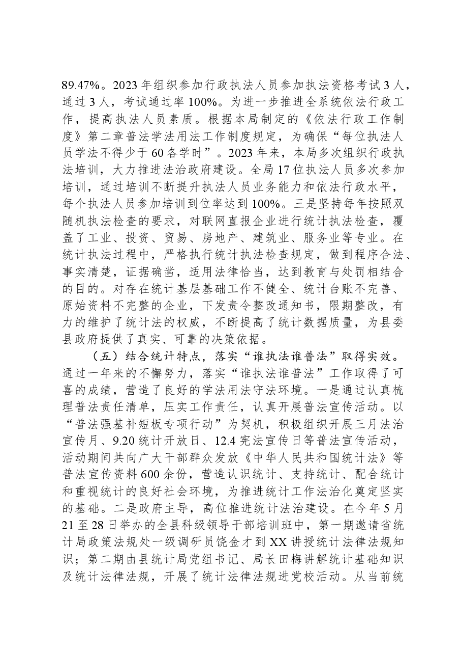 县统计局2023年法治政府建设工作报告.docx,第4页预览