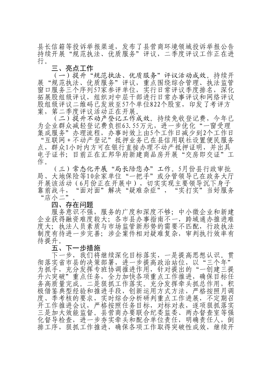 县营商环境突破年阶段工作总结.doc,第4页预览