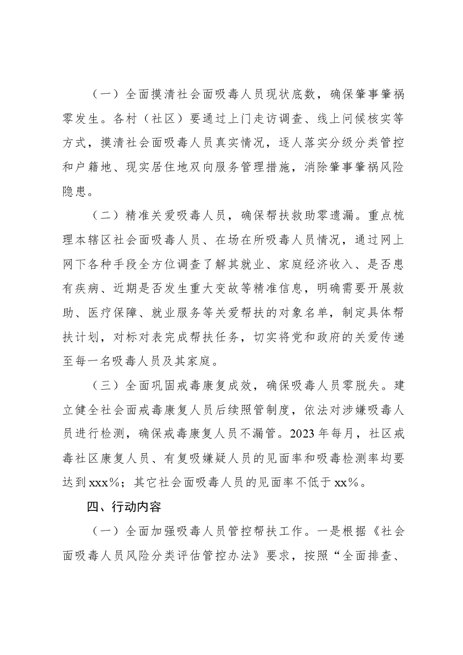 2023年吸毒人员“平安关爱”行动工作方案（街道）.docx，第2页预览
