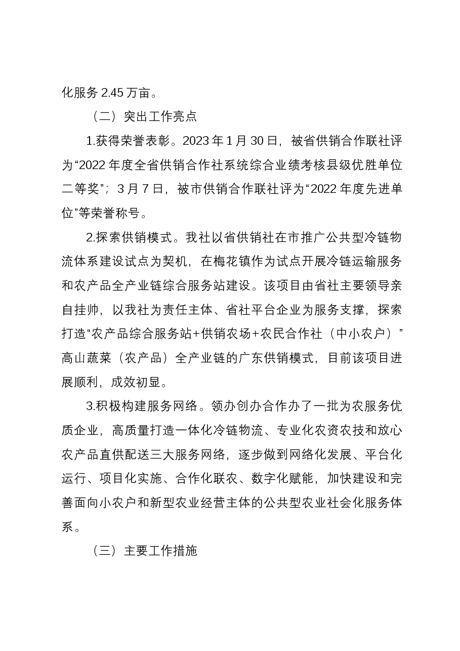 市供销社2023年工作总结和2024年工作计划.docx，第2页预览