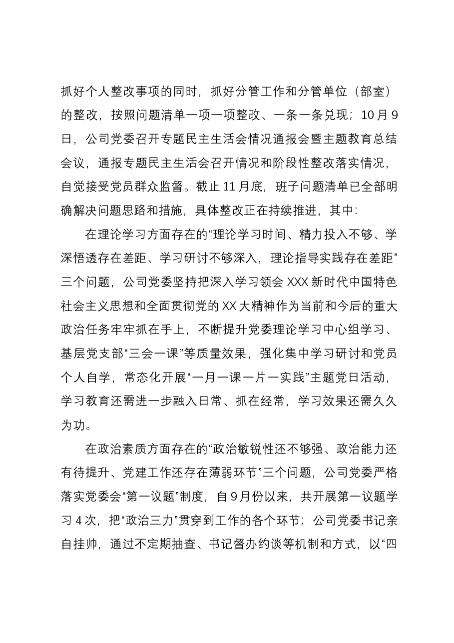 2023年主题教育整改落实情况“回头看”情况专项自查报告.docx，第3页预览