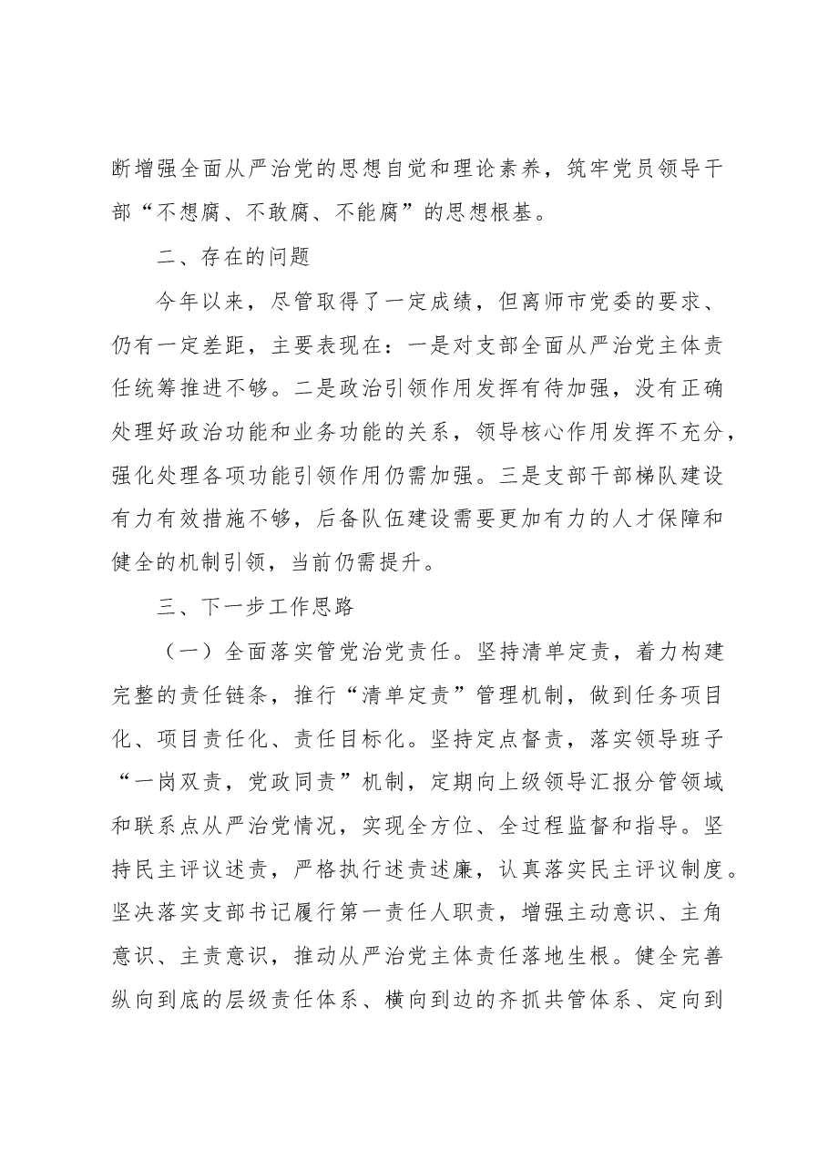 党支部书记履行全面从严治党第一责任人责任情况报告.docx,第3页预览