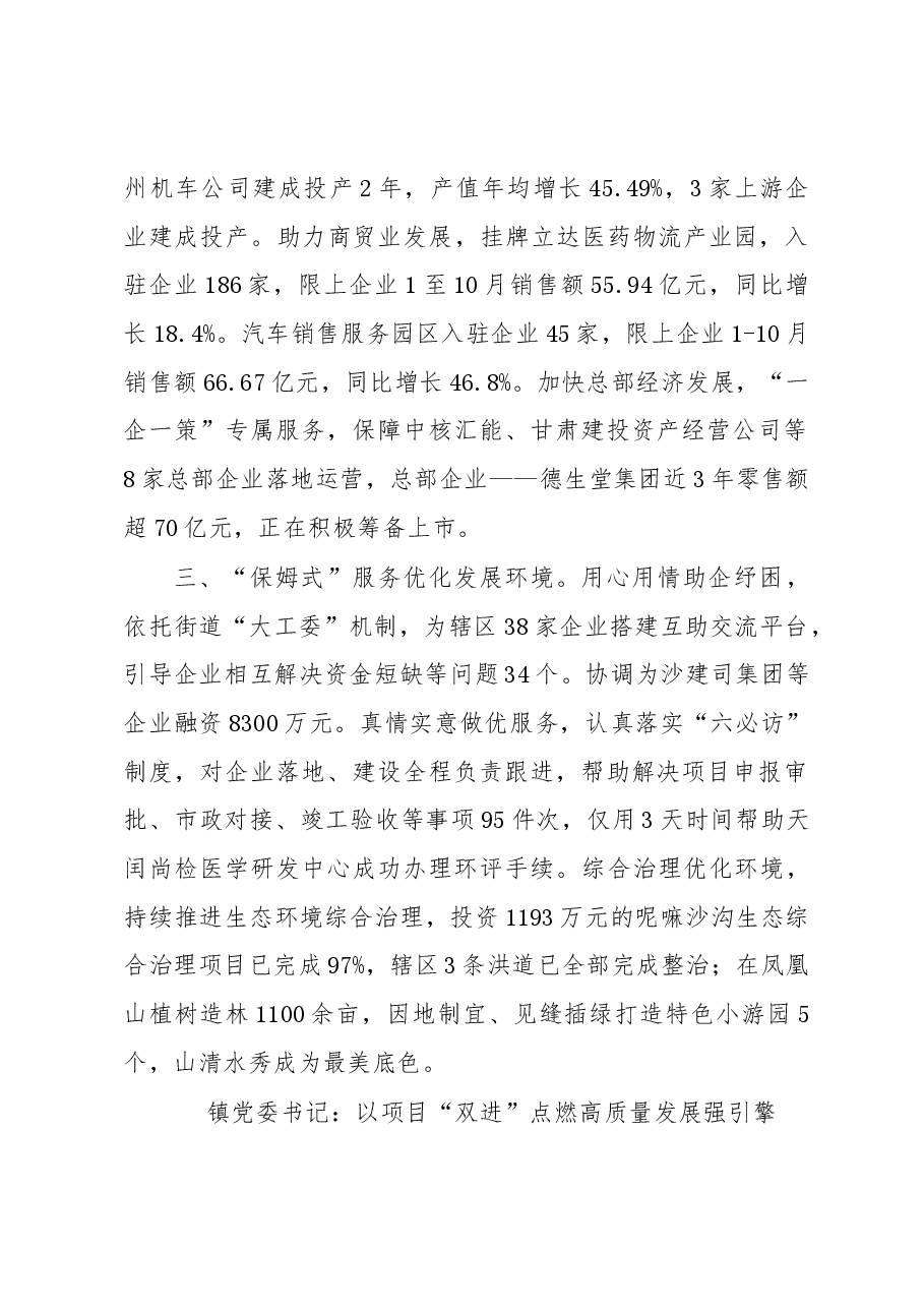 (4篇)在全区镇街书记项目“双进”大会战和优化营商环境攻坚战交流会上的发言汇编.docx,第2页预览