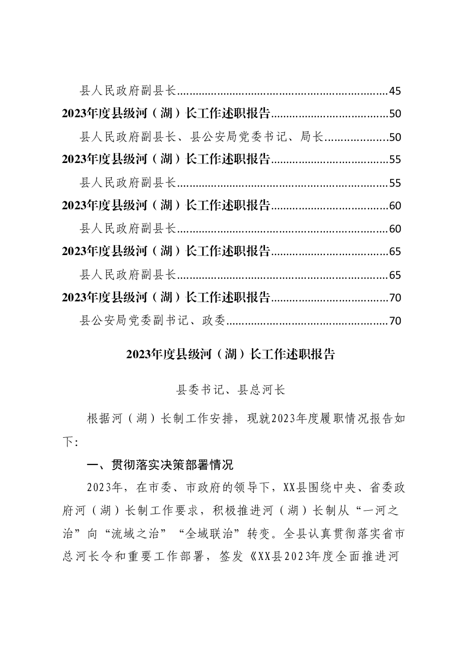 (15篇)2023年度县级河(湖)长工作述职报告汇编.docx,第2页预览