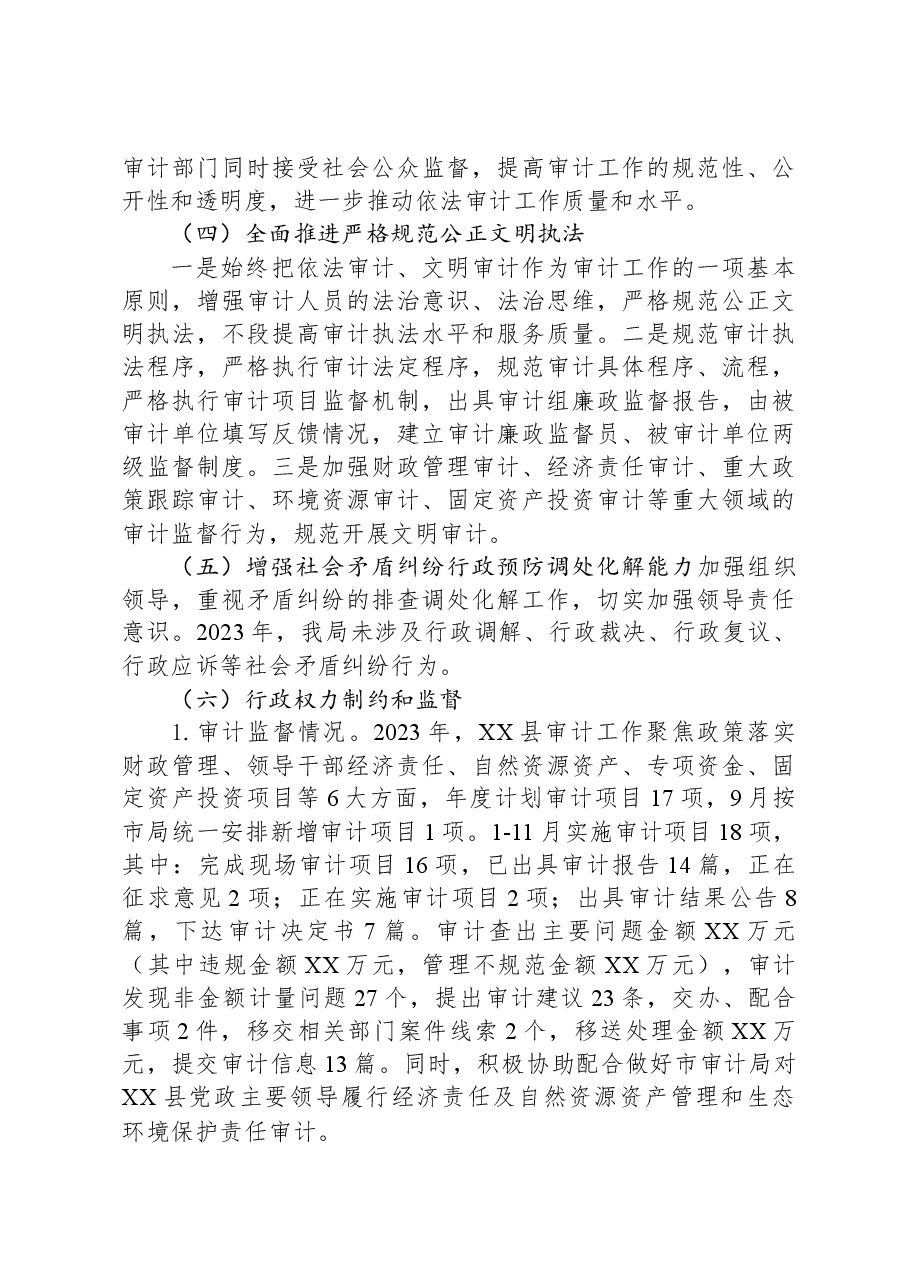 县审计局法治政府建设2023年工作总结暨2024年工作计划.docx,第3页预览