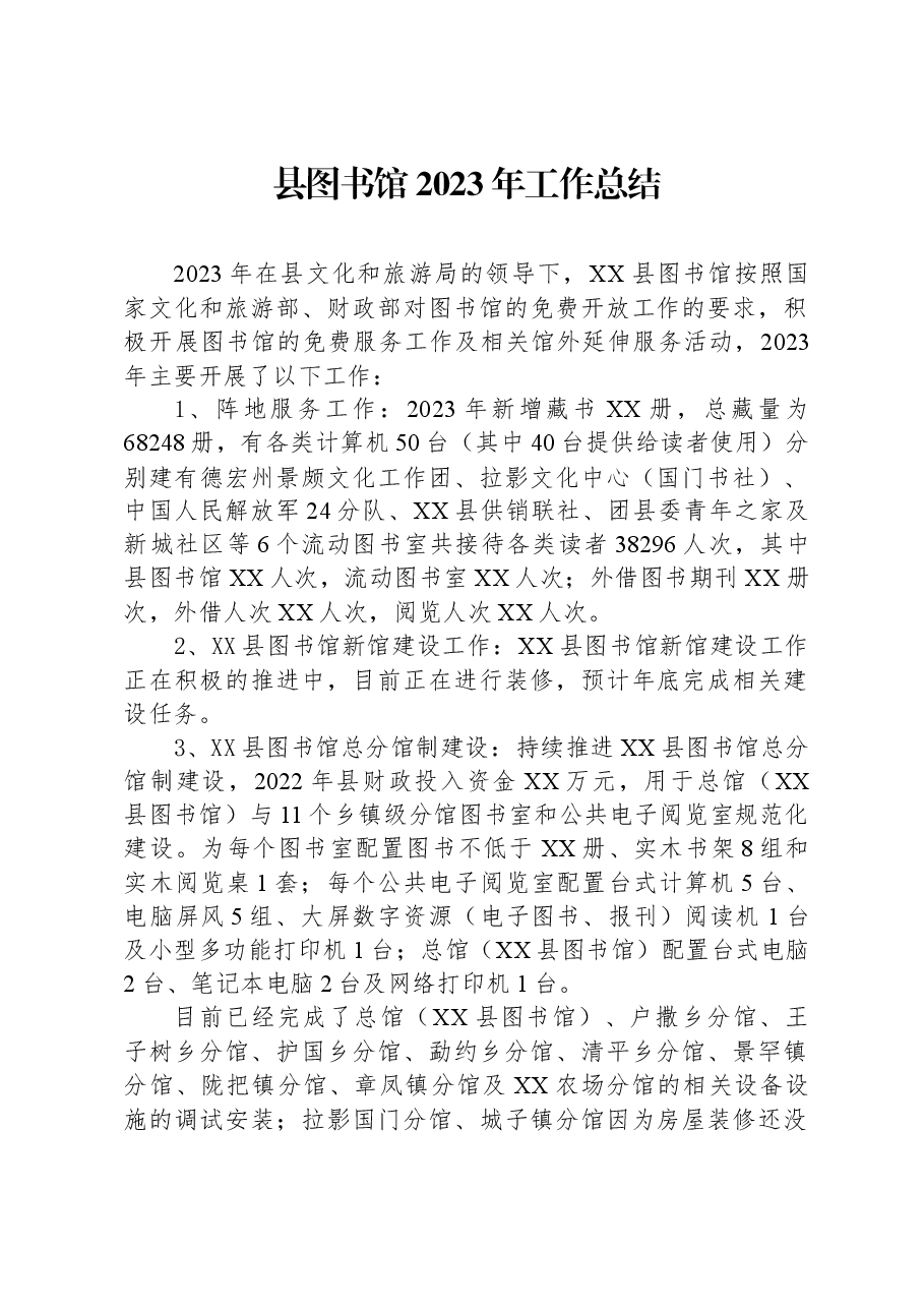 县图书馆2023年工作总结.docx,第1页预览