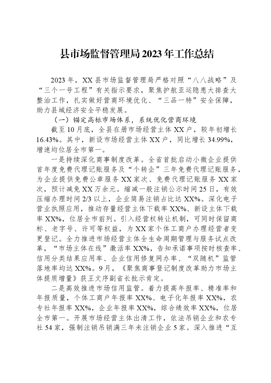 县市场监督管理局2023年工作总结1206.docx，第1页预览