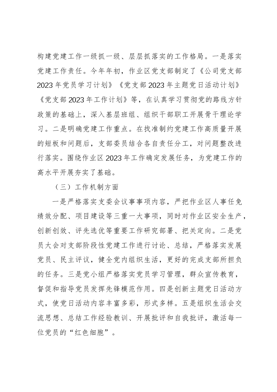 国企党支部2023年度“堡垒指数”考评暨党支部标准化建设工作验收考评自查报告.docx,第2页预览