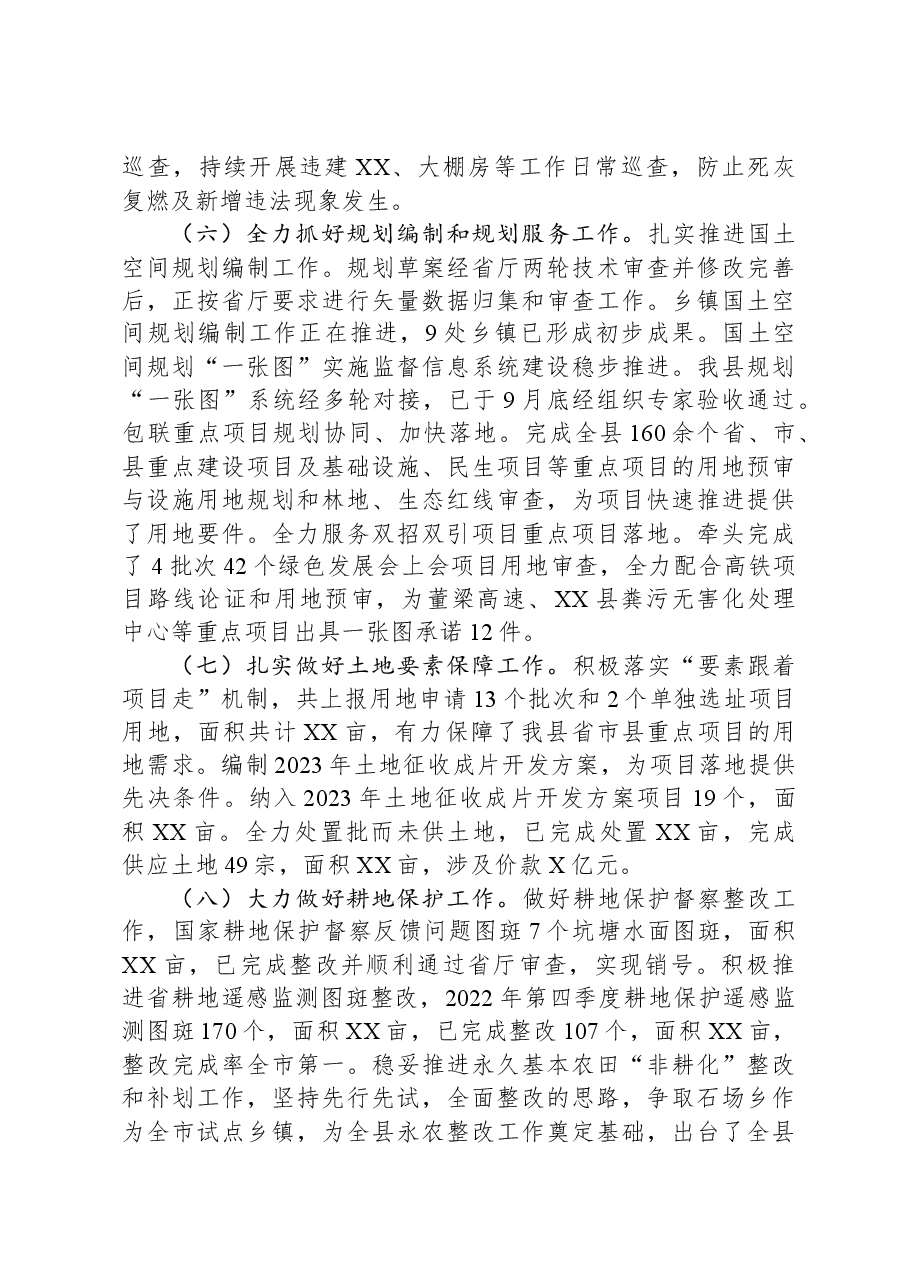 县自然资源和规划局2023年度工作总结及2024年重点工作计划.docx,第3页预览