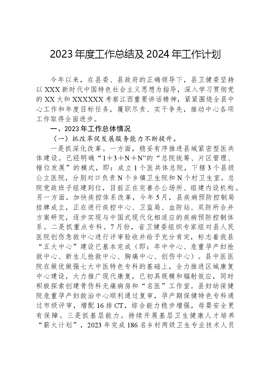 2023年度工作总结及2024年工作计划1207.docx,第1页预览