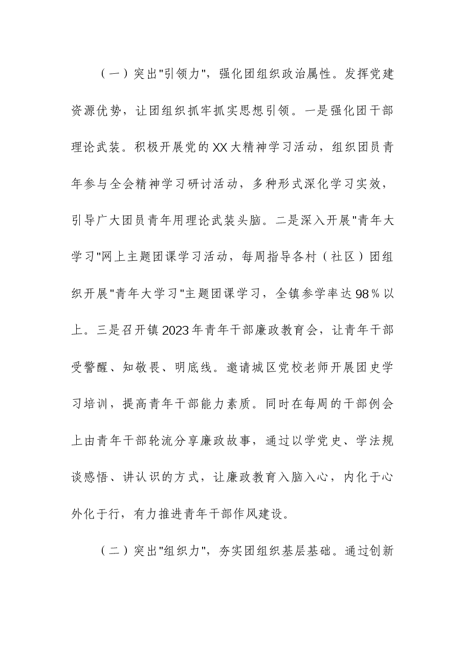 (4篇)乡镇团委书记、镇人大主席、市委办主任科员、县政府办公室主任2023年度书记述职报告.docx,第2页预览
