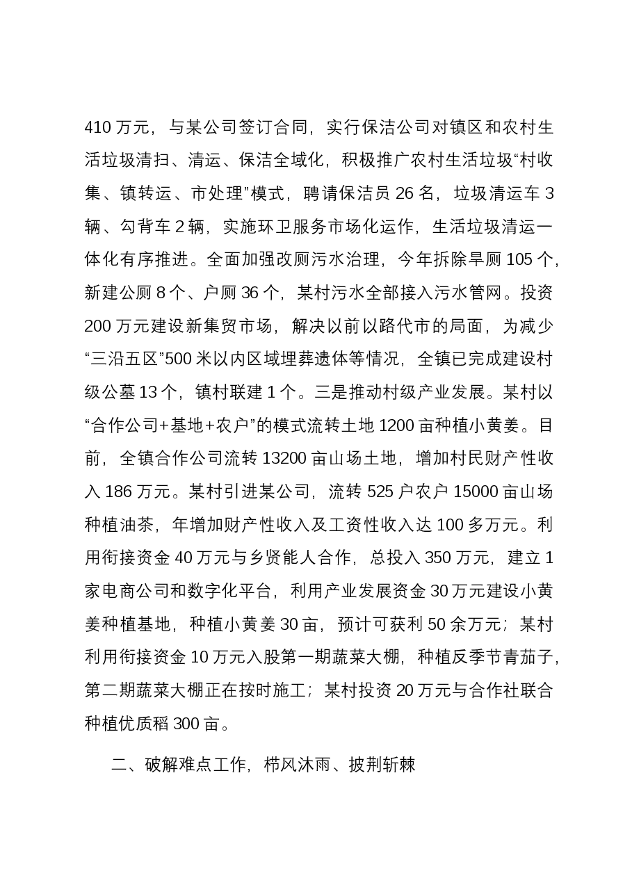 某镇2023年度实施乡村振兴战略专题报告.docx,第4页预览