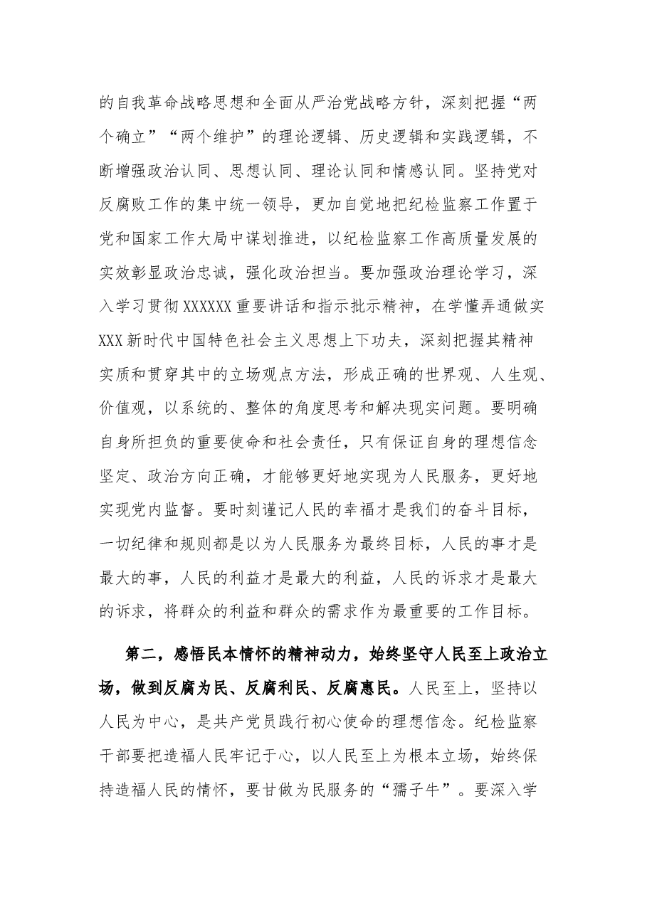 2023纪检监察干部主题教育交流研讨发言提纲.docx，第2页预览