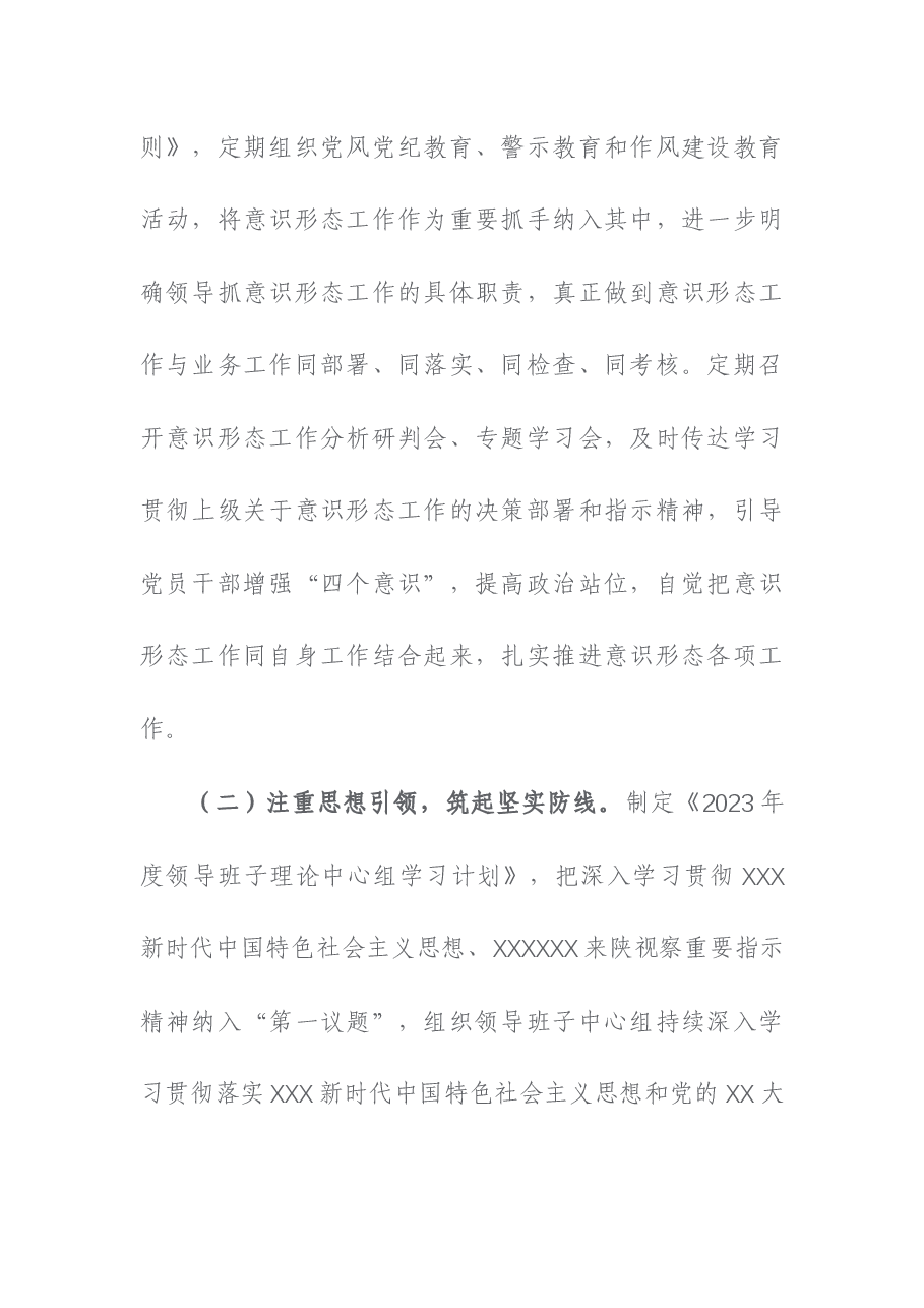 2023年意识形态和网络意识形态工作自查情况的报告.docx,第2页预览