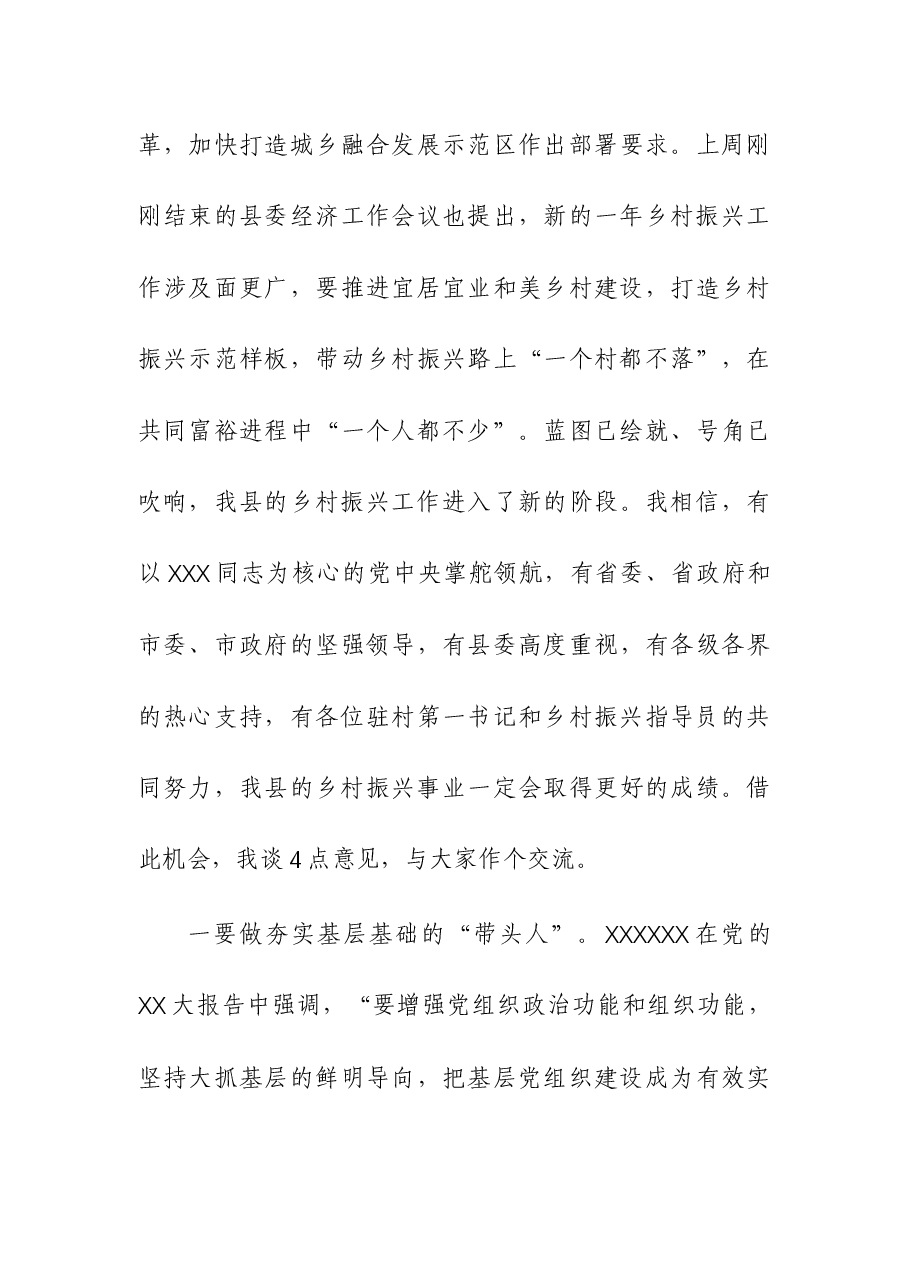 2023年度在驻村干部抓党建促乡村振兴座谈会上讲话发言.docx,第4页预览