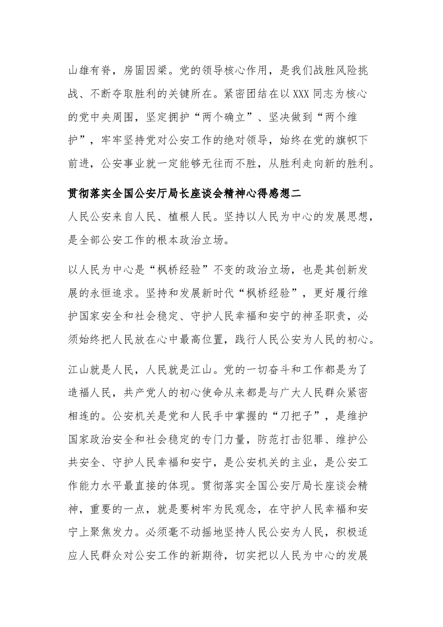 贯彻落实全国公安厅局长座谈会精神心得多篇.docx,第3页预览