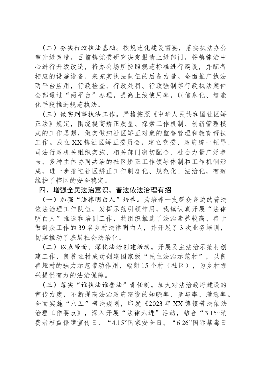 镇2023年法治政府建设工作总结.docx,第3页预览