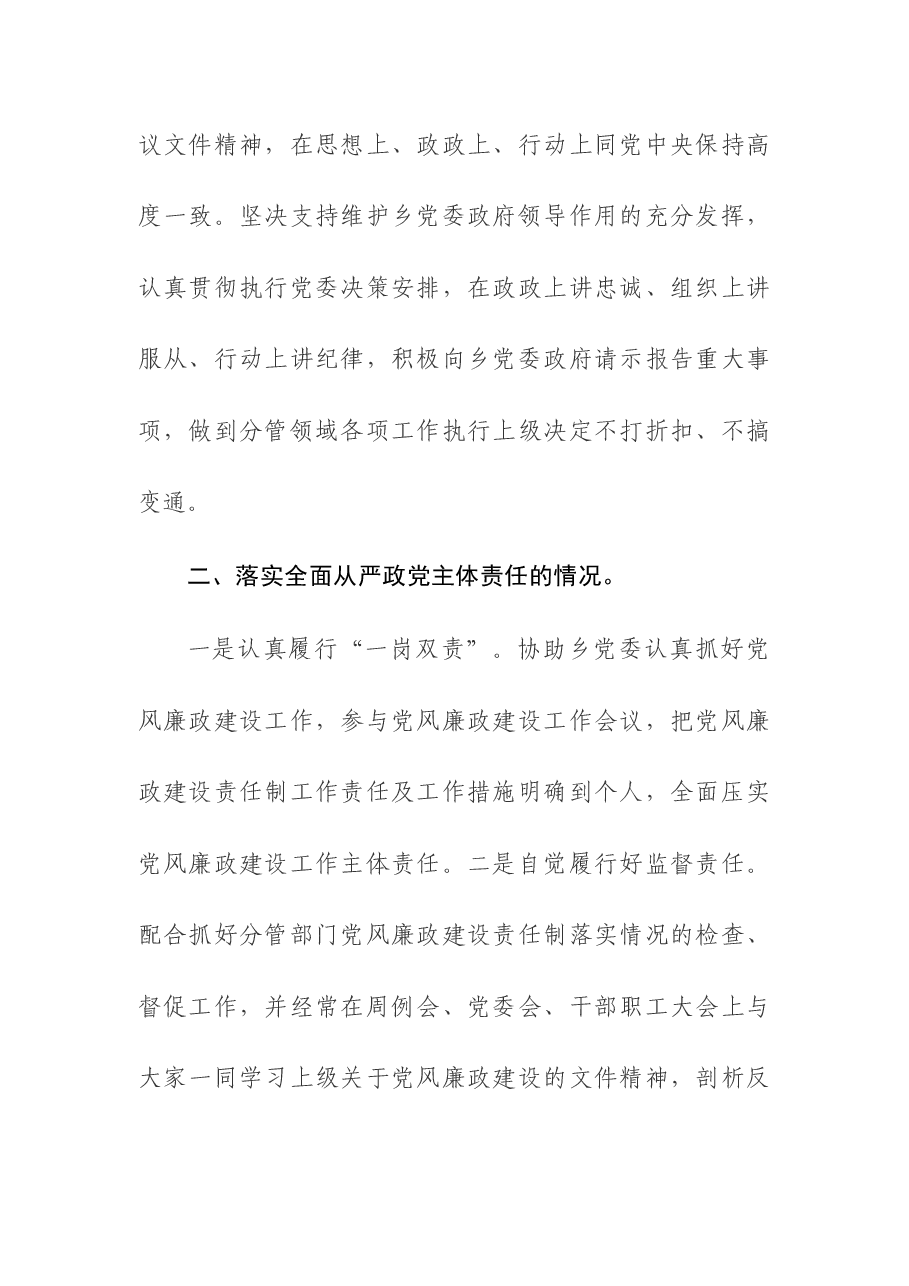 (3篇)乡党委班子成员2023年述责述廉报告.docx,第2页预览