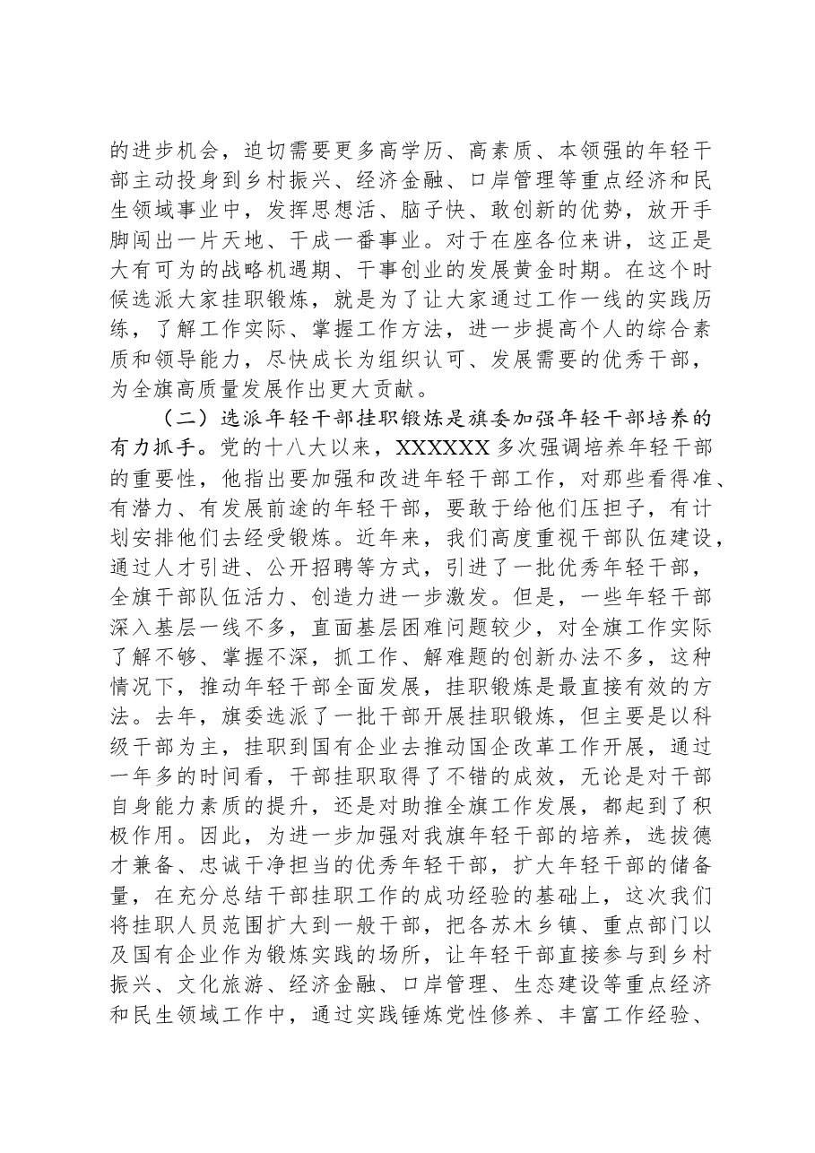 在2023年年轻干部挂职锻炼工作部署会议上的讲话.docx,第2页预览