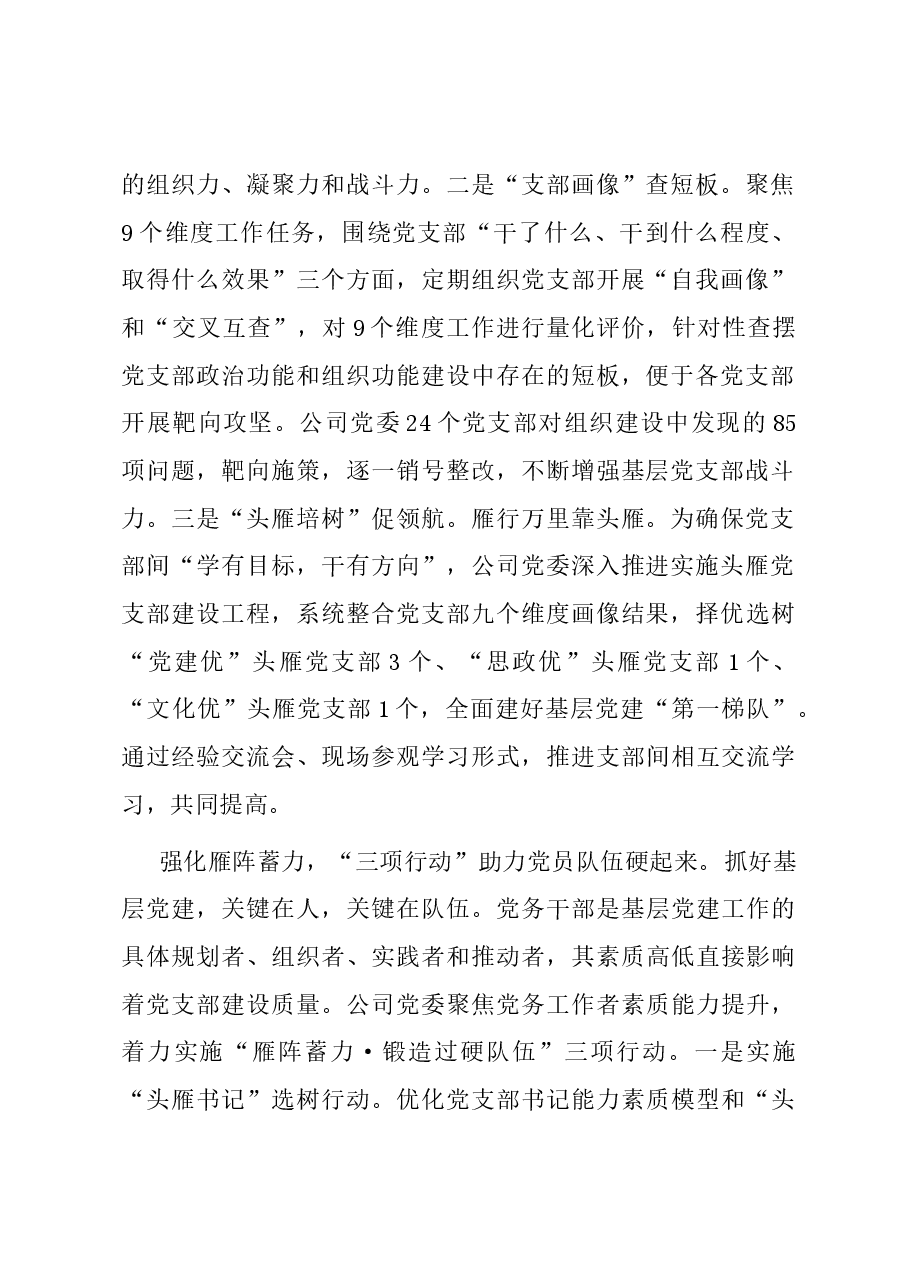 在国有企业基层党支部建设工作推进会上的交流发言.docx,第2页预览