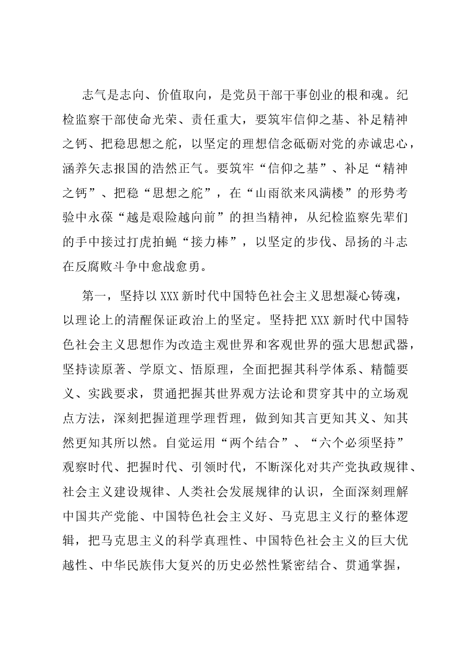 纪检监察系统主题教育党课:筑牢信仰根基 守牢人生底线 不断推动纪检监察工作高质量发展.docx,第2页预览