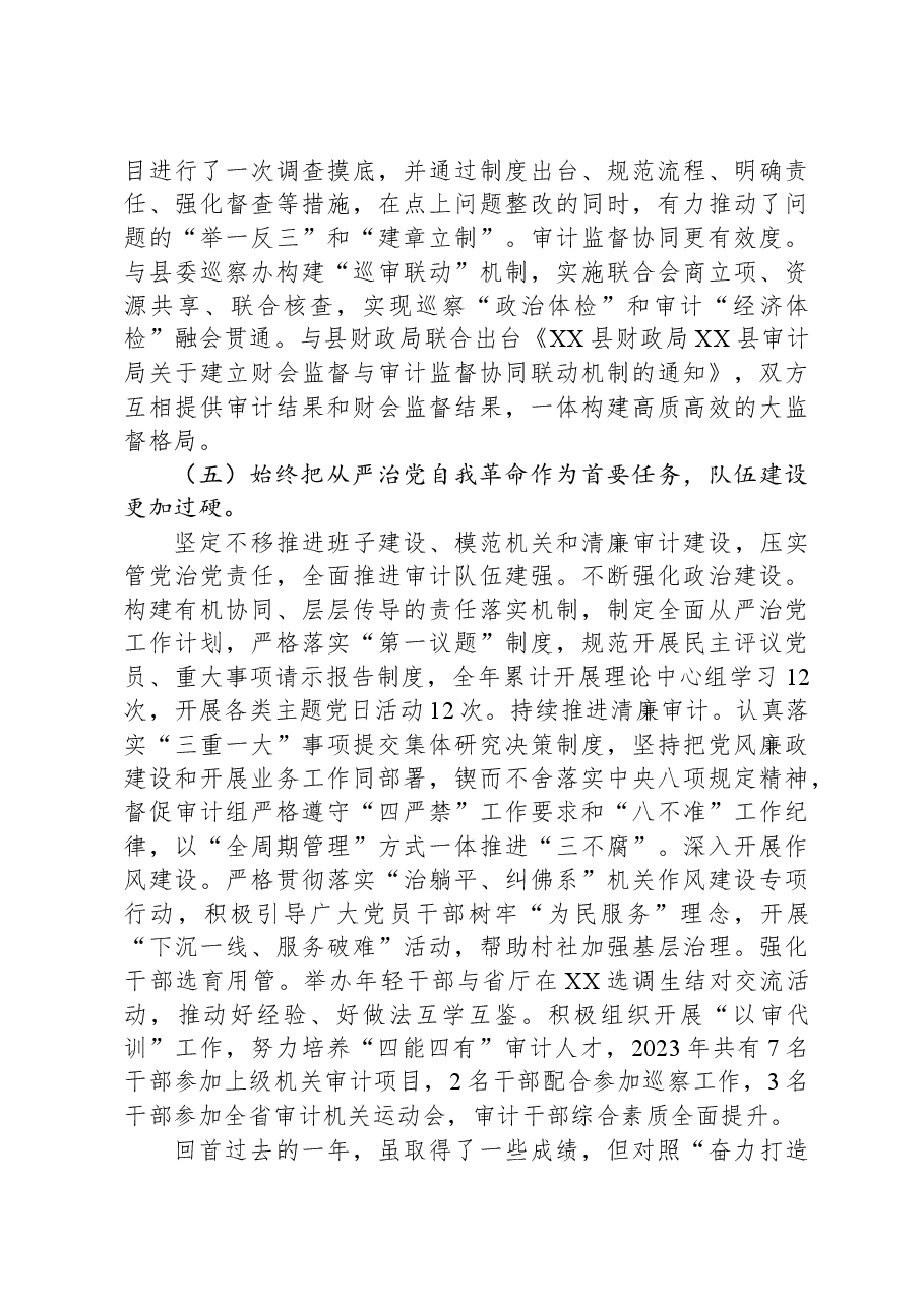 县审计局2023年工作总结和2024年工作计划.docx,第4页预览