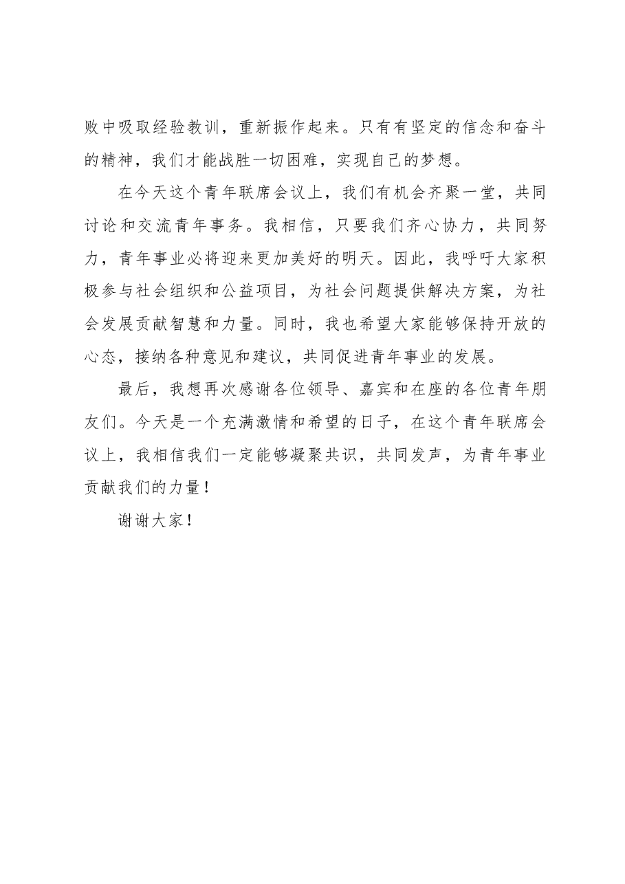 (2篇)青年联席会议交流发言.docx,第4页预览