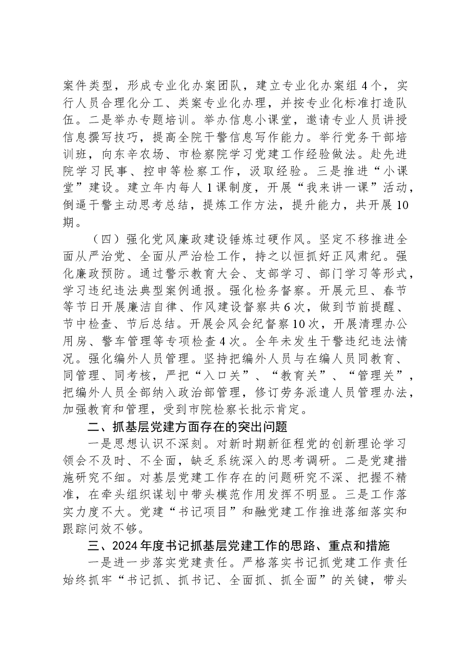 区人民检察院党总支书记2023年抓基层党建工作述职报告.docx，第2页预览