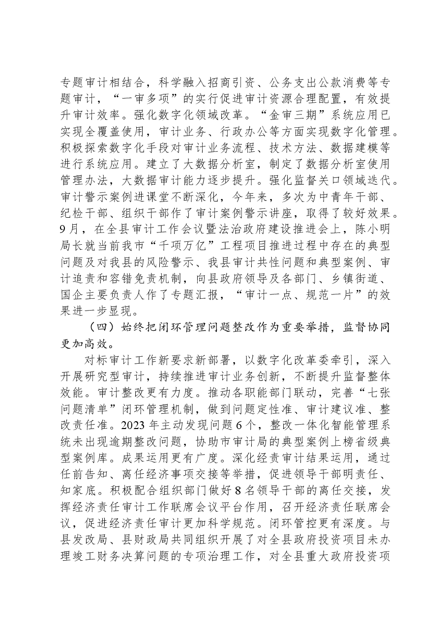 县审计局2023年工作总结和2024年工作计划.docx,第3页预览