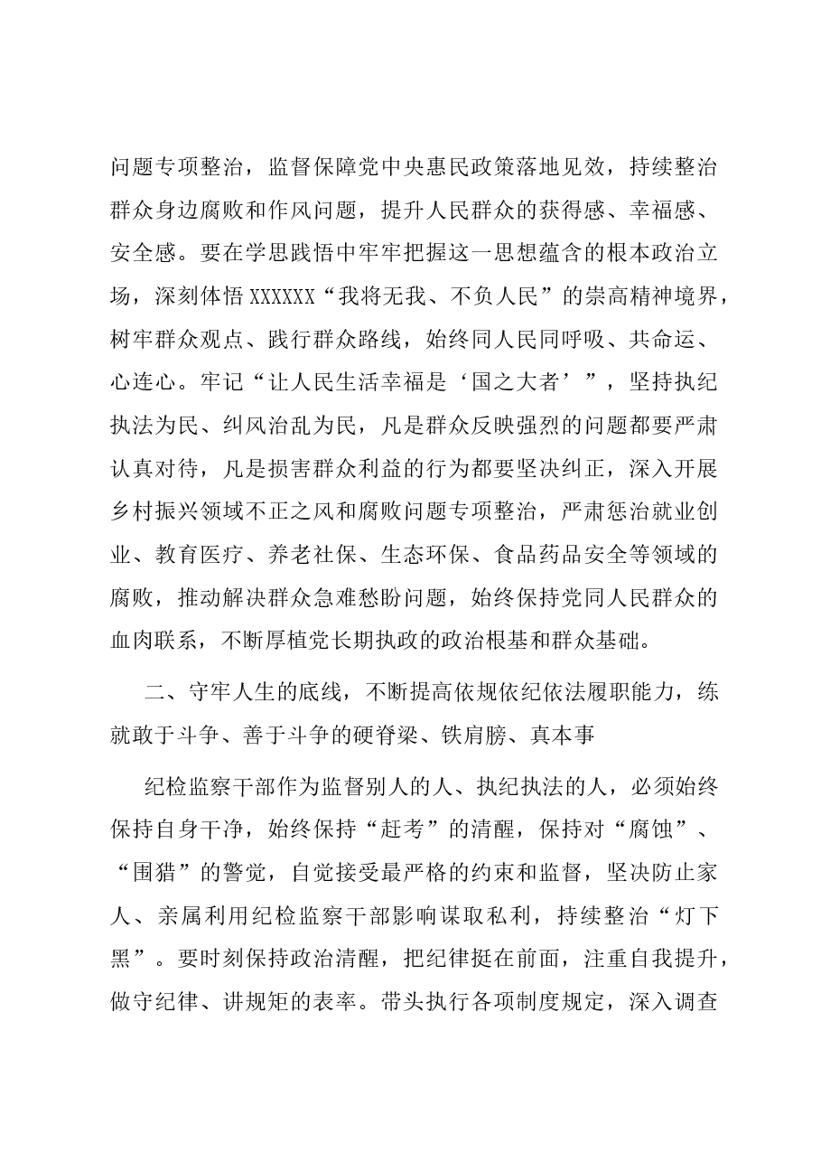 纪检监察系统主题教育党课:筑牢信仰根基 守牢人生底线 不断推动纪检监察工作高质量发展.docx,第4页预览