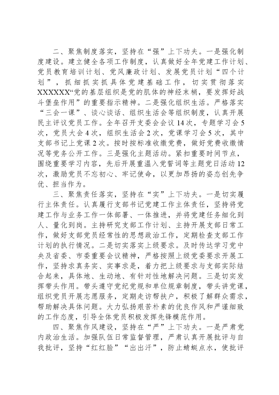 2023年党支部书记抓党建工作述职报告.docx,第2页预览