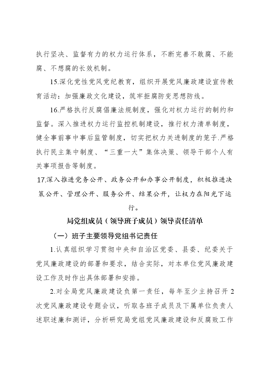 (6篇)局党组及其成员党风廉政建设主体责任清单汇编.docx,第4页预览