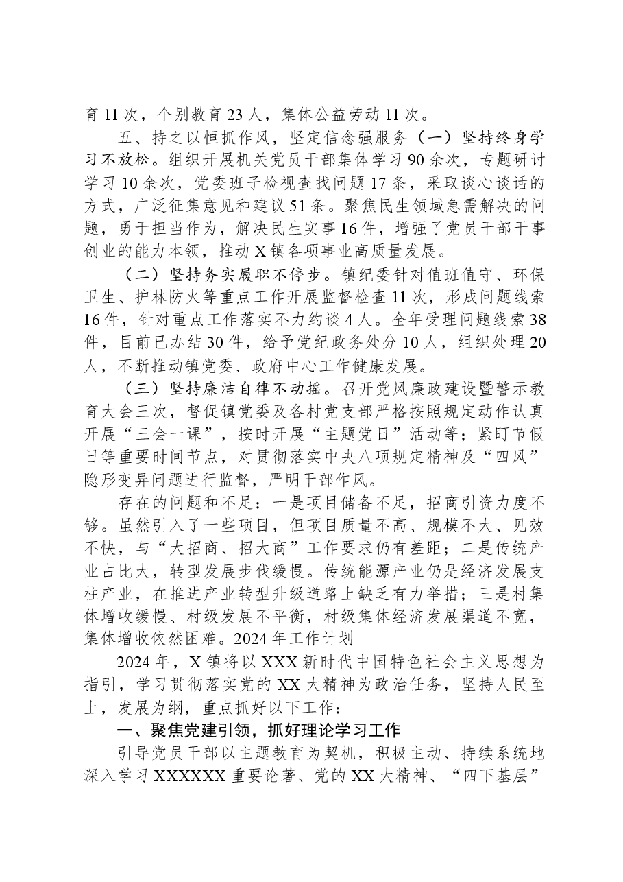 某乡镇2023年工作总结暨2024年工作计划.docx，第4页预览