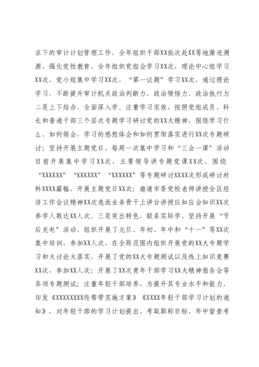 XX区审计局2023年工作总结及2024年工作计划.docx,第2页预览