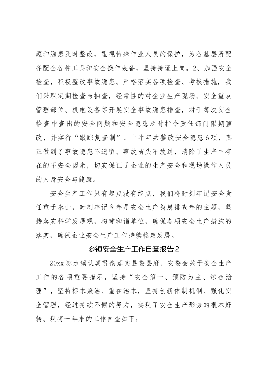 (6篇)乡镇安全生产工作自查报告.docx,第3页预览