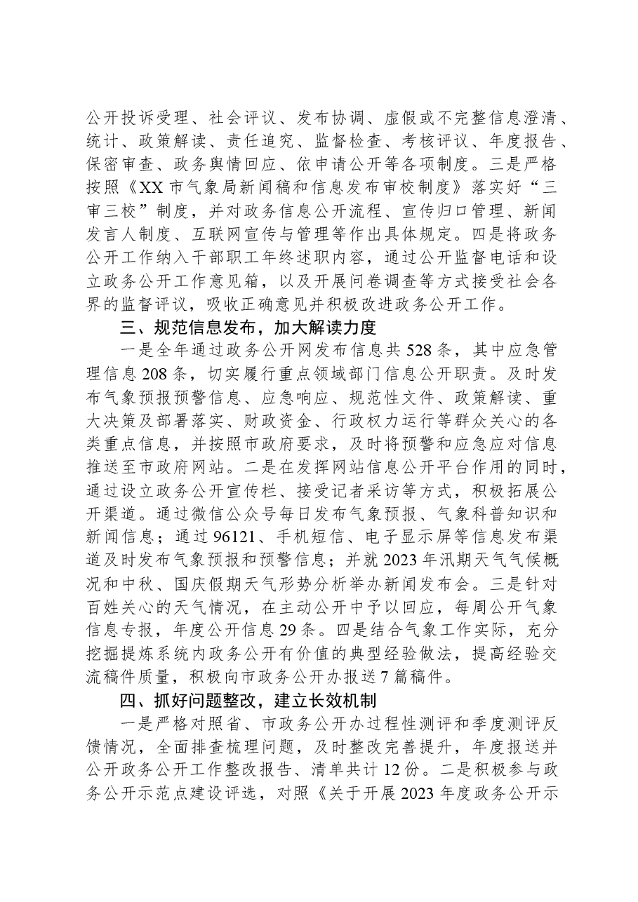 市气象局2023年政务公开工作总结.docx,第2页预览