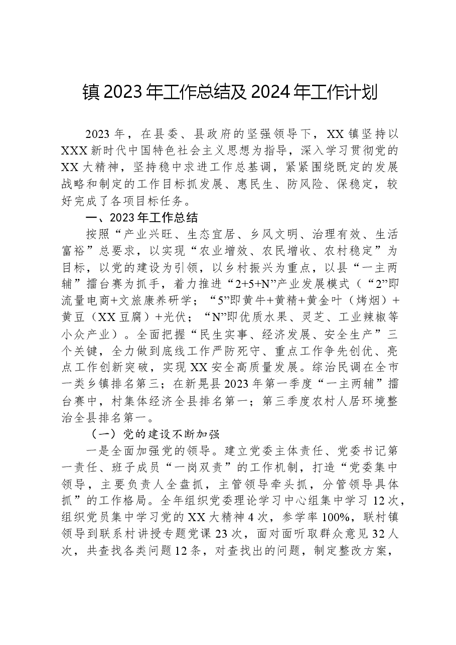 镇2023年工作总结及2024年工作计1216.docx,第1页预览