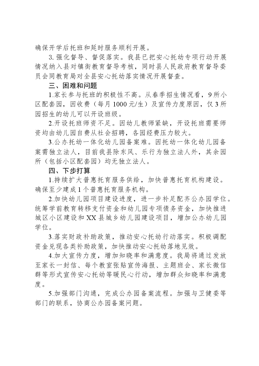 2023年XX县安心托幼行动工作总结.docx,第2页预览
